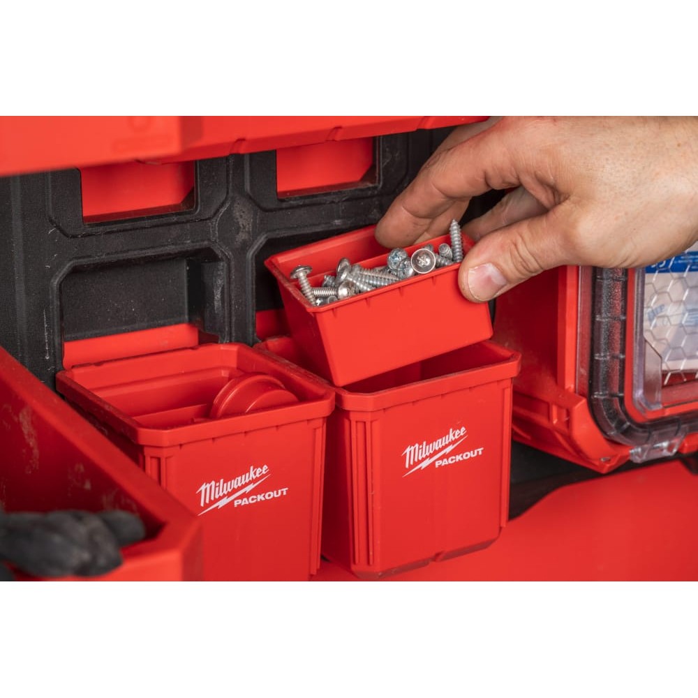 Контейнер для зберігання дрібних деталей 10x10см PACKOUT MILWAUKEE (46x102x102мм) (2шт)