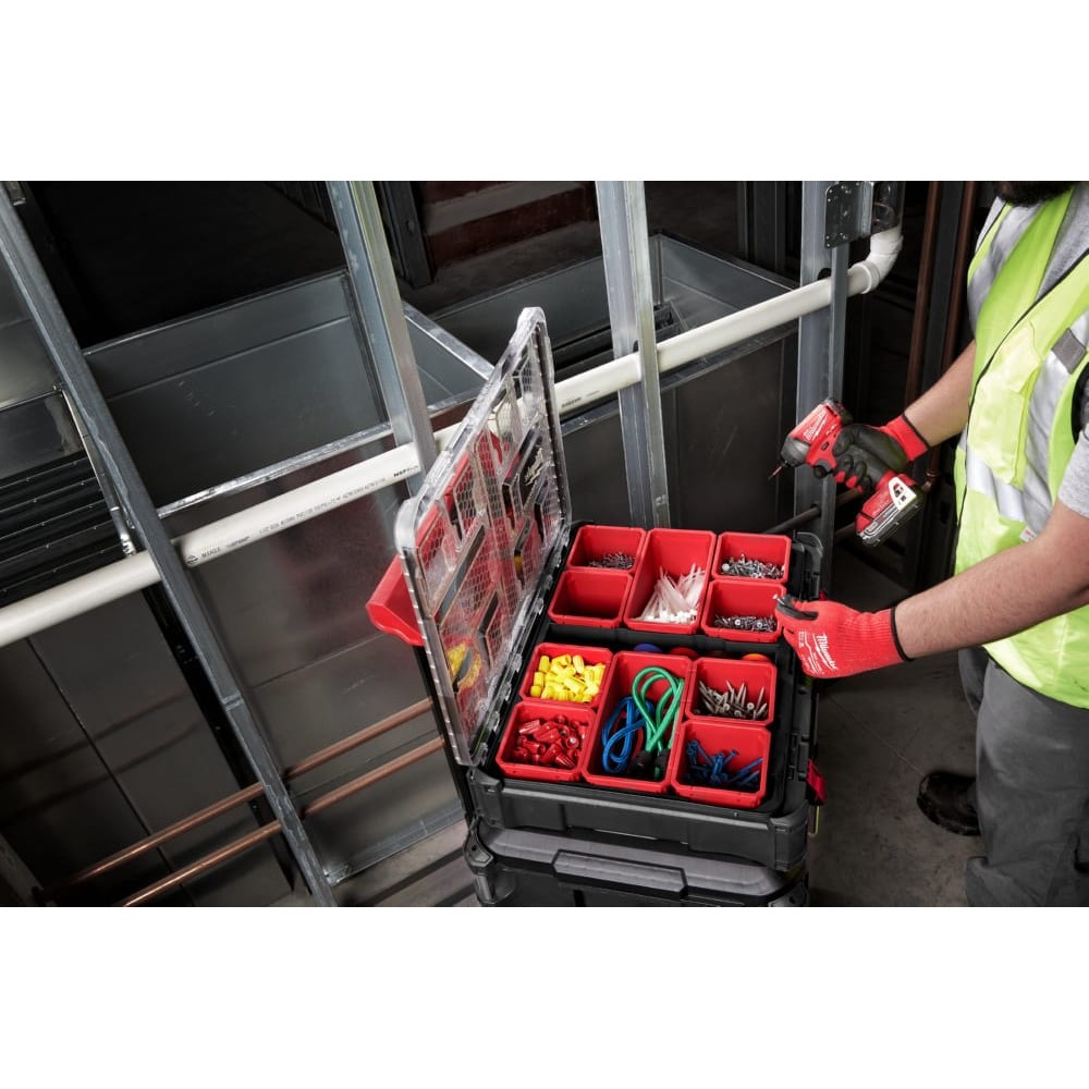 Контейнер для зберігання дрібних деталей 10x10см PACKOUT MILWAUKEE (46x102x102мм) (2шт)