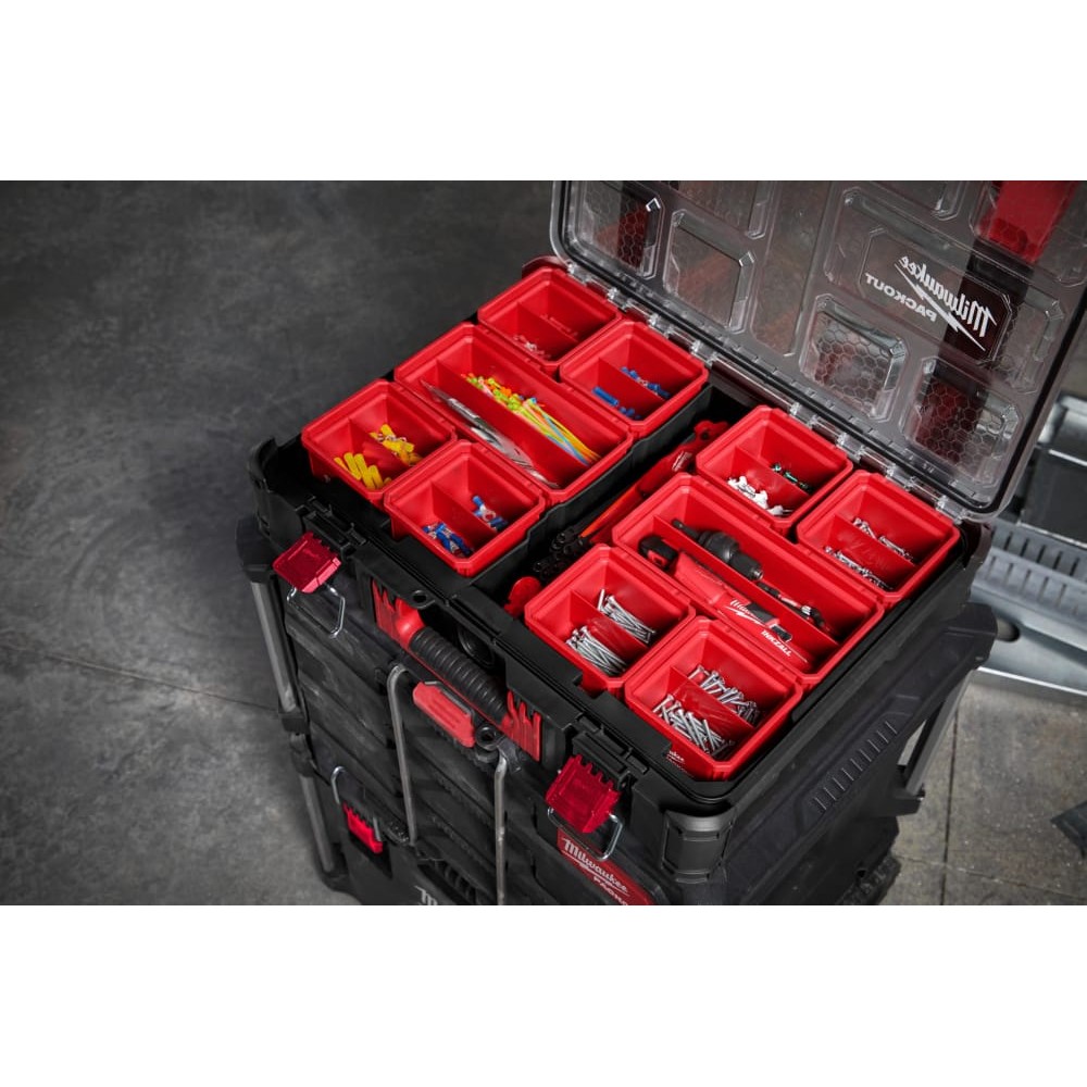 Контейнер для зберігання дрібних деталей 10x10см PACKOUT MILWAUKEE (46x102x102мм) (2шт)