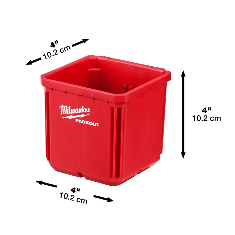 Контейнер для зберігання дрібних деталей 10x10см PACKOUT MILWAUKEE (46x102x102мм) (2шт)