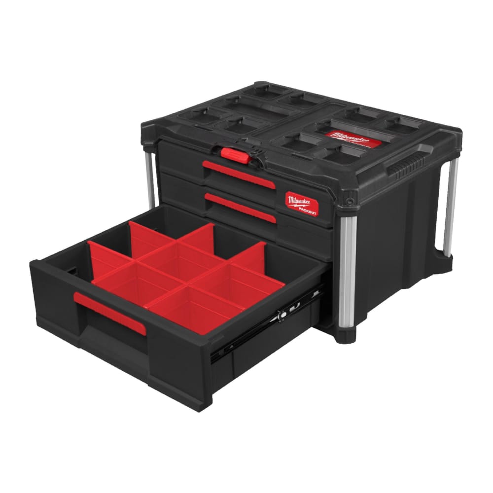 Ящик для інструменту з 4-ма висувними відсіками PACKOUT MILWAUKEE DRAWER BOX (560x410х363мм)