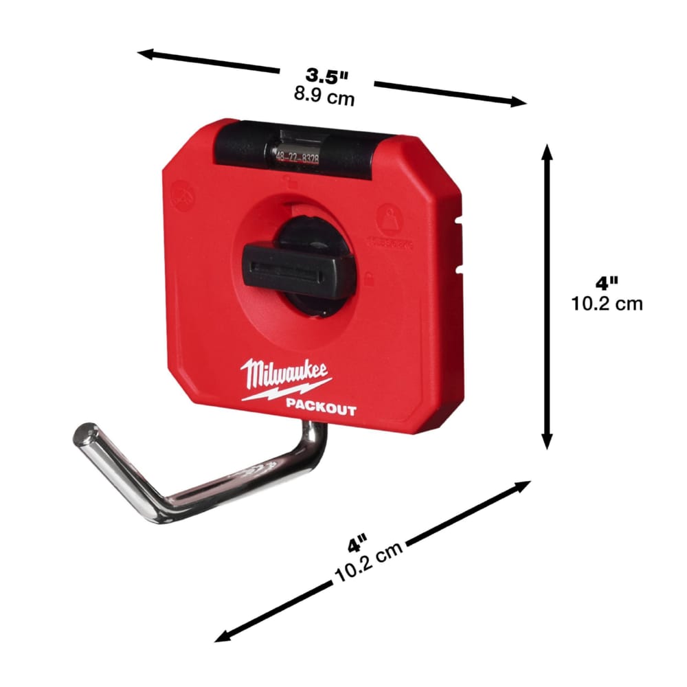 Тримач гачок одинарний PACKOUT MILWAUKEE SMALL SINGLE STRAIGHT HOOK (98x98x120мм)