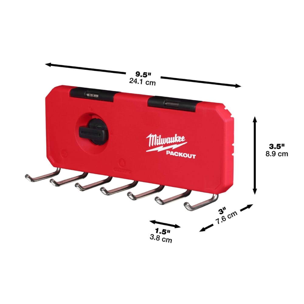 Держатель для ключей PACKOUT MILWAUKEE SMALL HOOK ROW (7 крючков) (100x232x77мм)