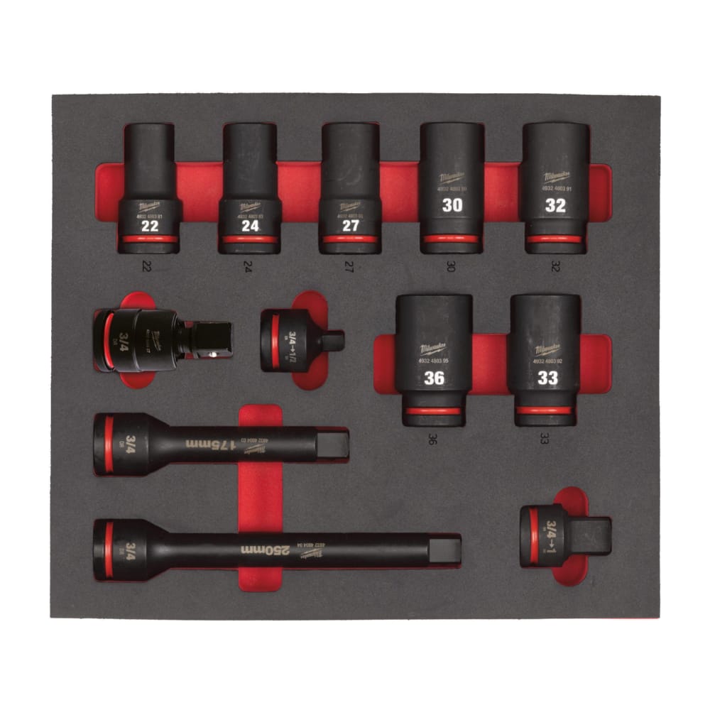 Ложемент для головок ShW 3/4\" STD MILWAUKEE, (12шт) (45х536х417мм) для візків