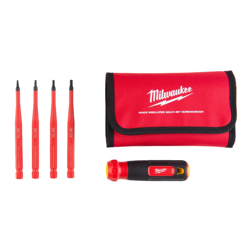 Набор отверток прецезионных изолированных VDE MILWAUKEE 10-в-1 (рукоятка VDE + 10 бит VDE)