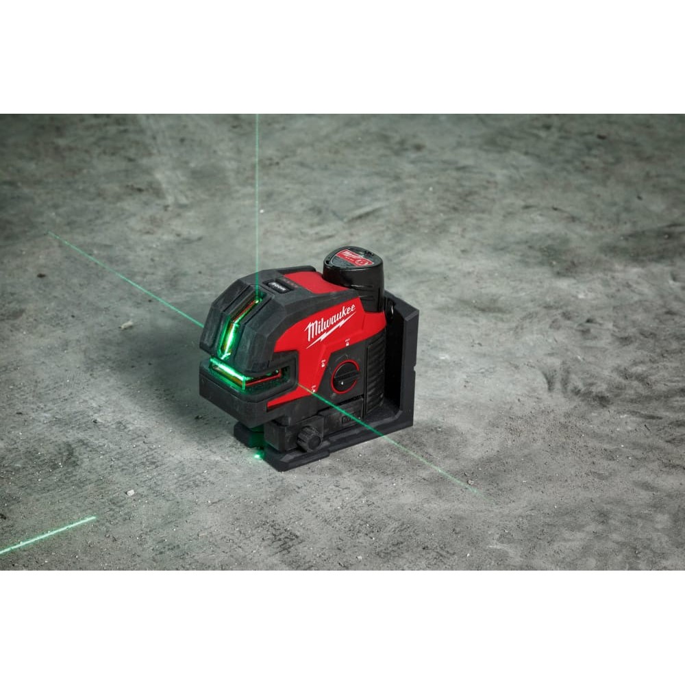 Нівелір 4х точковий лазерний акумуляторний MILWAUKEE M12 CLL4P-301C (зелений промінь) (ЗУ+1Х3Ач+кейс)