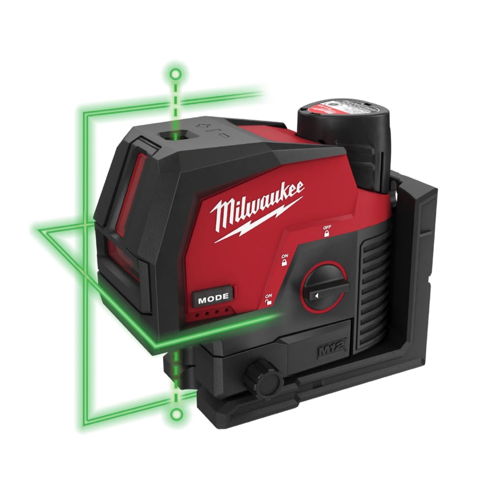 Нивелир линейно-точечный аккумуляторный MILWAUKEE M12 CLLP-301C (зелёный луч)