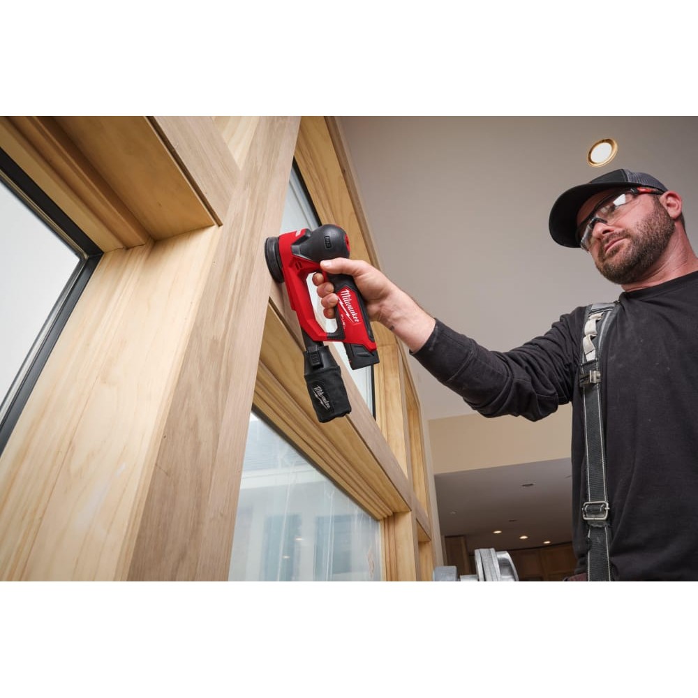 Шліфмашина ексцентрикова акумуляторна MILWAUKEE M12 FSDR75-202B, Ø75мм (ЗУ+2акк.Х2Ач+сумка)