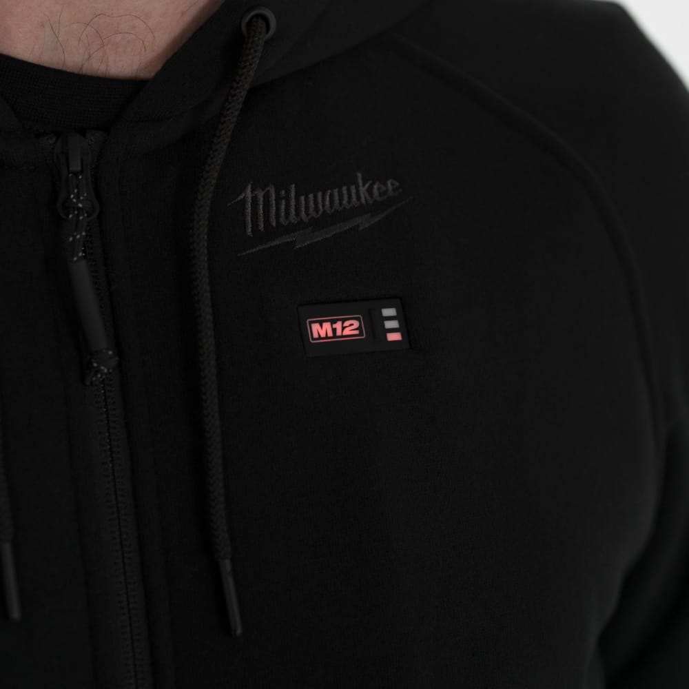 Толстовка з підігрівом з капюшоном MILWAUKEE, M12 HHBL4-0 (S), чорна (розмір S)