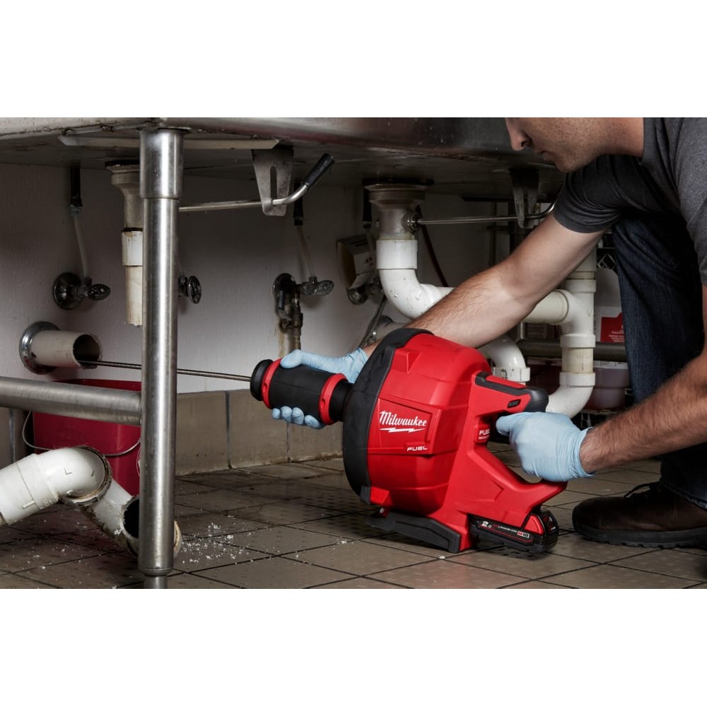 Машина прочистная аккумуляторная MILWAUKEE M18 FDCPF10-201C трос 10мм (ЗУ+1акк.Х2Ач+ведро)