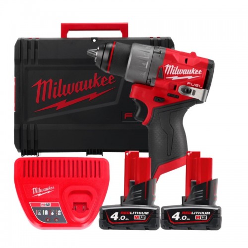 Дриль-шуруповерт акумуляторний безщітковий MILWAUKEE M12 FDD2-402X (45 Нм) (ЗУ+2ак.Х4Ач+HDкейс)
