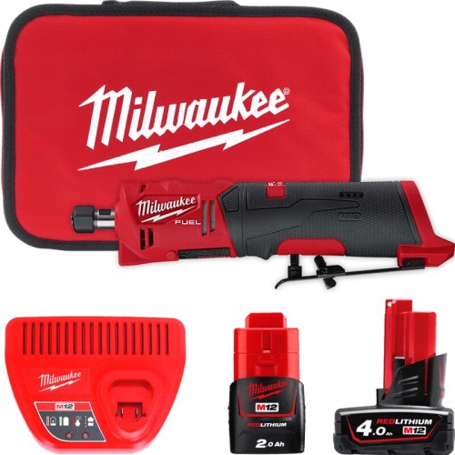 Машина прямошліфувальна акумуляторна безщіткова MILWAUKEE M12 FDGS-422B (ЗУ+2акк+сумка)