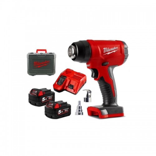 Пістолет гарячого повітря - акумуляторний фен MILWAUKEE M18 BHG-502C (ЗУ+2акк.Х5Ач+кейс)