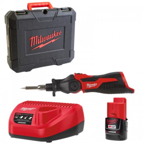 Паяльник акумуляторний MILWAUKEE M12 SI-201C (ЗУ+1акк.Х2Ач+кейс)