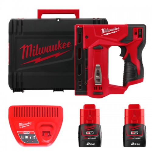 Степлер скобозабивний акумуляторний MILWAUKEE M12 BST-202X (ЗУ+2акк.Х2ач+HDкейс)