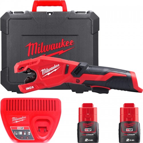 Труборез аккумуляторный по нержавеющей стали MILWAUKEE M12 PCSS-202C (ЗУ+2акк.Х2Ач+кейс)