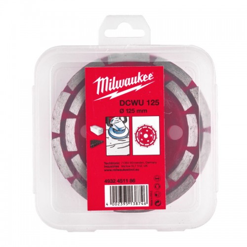 Чашка алмазна шліфувальна MILWAUKEE, DCWU, Ø125х22,23мм