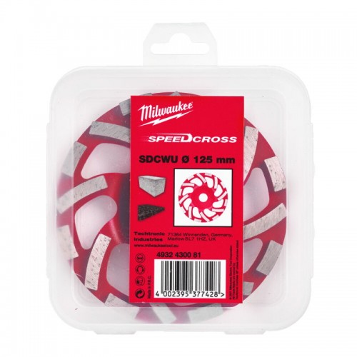 Чашка алмазна шліфувальна Speedcross MILWAUKEE SDCWU, Ø125х22,23мм