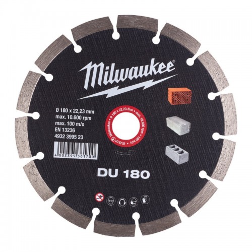 Диск алмазний MILWAUKEE DU 180, Ø180мм (цегла, бетон)