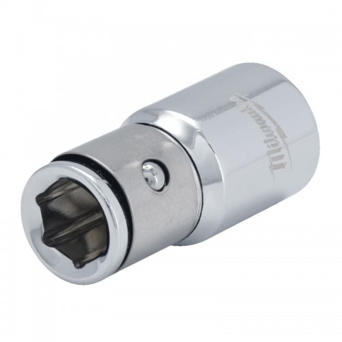 Перехідник хромований MILWAUKEE з 1/4" квадратний хвостовик на 1/4" Hex