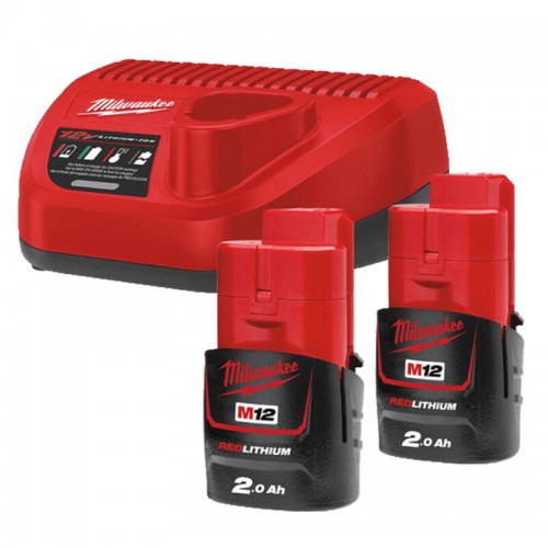 Енергокомплект MILWAUKEE M12 NRG-202 (ЗУ С12+ 2акк.Х2Ач B2)