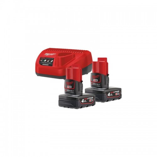 Енергокомплект MILWAUKEE M12 NRG-402 (ЗУ С12+ 2акк.Х4Ач B4)