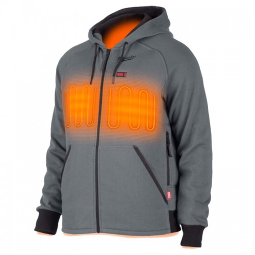 Толстовка з підігрівом з капюшоном MILWAUKEE, M12 HHGREY4-0 (L), сіра (розмір L)