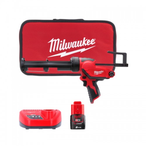 Пістолет для герметика акумуляторний MILWAUKEE M12 PCG/310C-201B (310мл) (ЗУ+1акк.Х2Ач+сумка)
