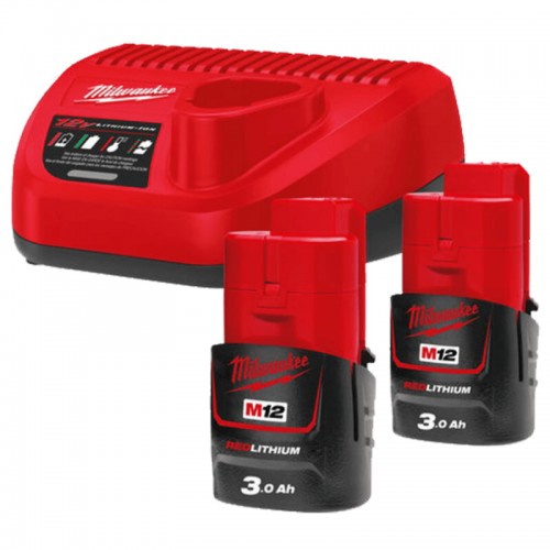 Енергокомплект MILWAUKEE M12 NRG-302 (ЗУ С12+ з 2 шт. B3 Ач)