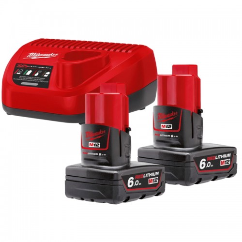 Енергокомплект MILWAUKEE M12 NRG-602 (ЗУ С12+ 2акк.Х6Ач B6)