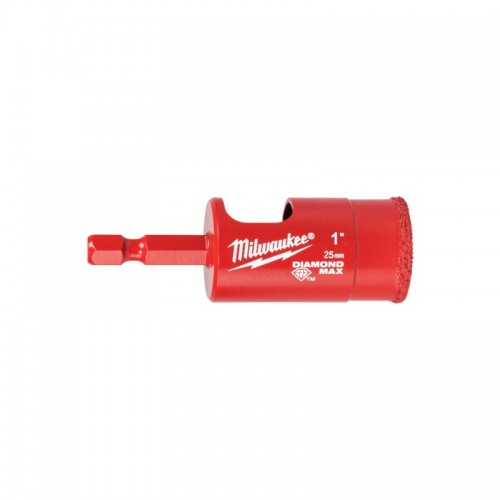 Коронка алмазна Diamond Plus MILWAUKEE, Ø25,0мм (1/4 Hex) (з водою)