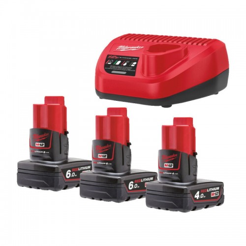 Енергокомплект MILWAUKEE M12 NRGO1-643 (ЗУ С12+2акк.Х6Ач B6+1акк.Х4АчB4)