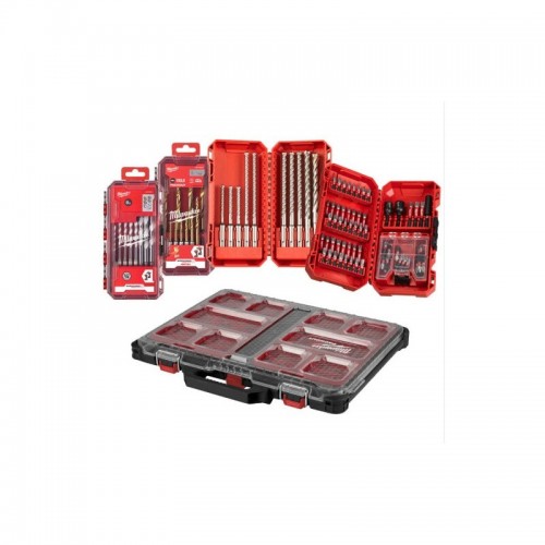 Набір біт ShW, бурів SDS-PLUS MX4 та звірів MILWAUKEE в органайзері PACKOUT (98шт)