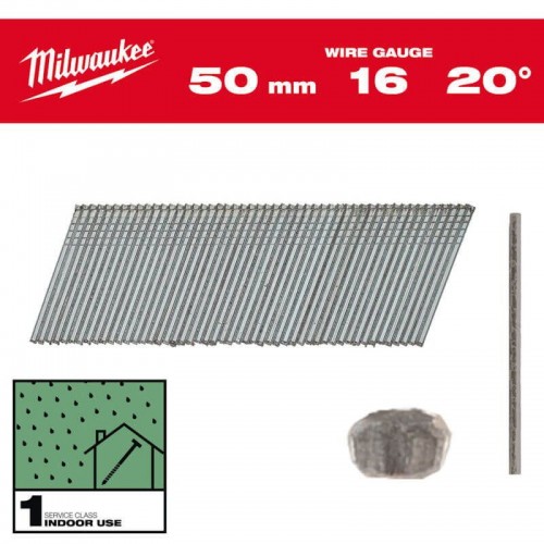 Набір цвяхів для нейлера 15G/20°/38мм (2000 шт) MILWAUKEE