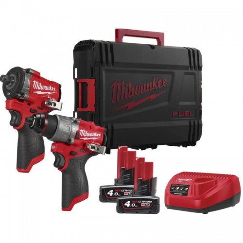 Набір з 2х інструментів безщіткових акумуляторних MILWAUKEE M12 FPP2X2-402X (ЗУ+2акк.Х4Ач+кейс)