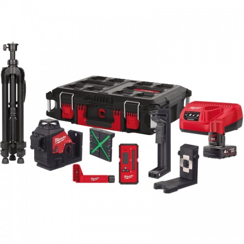 Нівелір лазерний акумуляторний 3D MILWAUKEE, M12 3PLKIT-401P, (заміна на 4933499379)