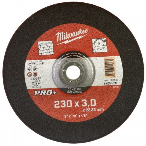 Диск відрізний по каменю MILWAUKEE, CC 42/230х3 PRO+, Ø230мм
