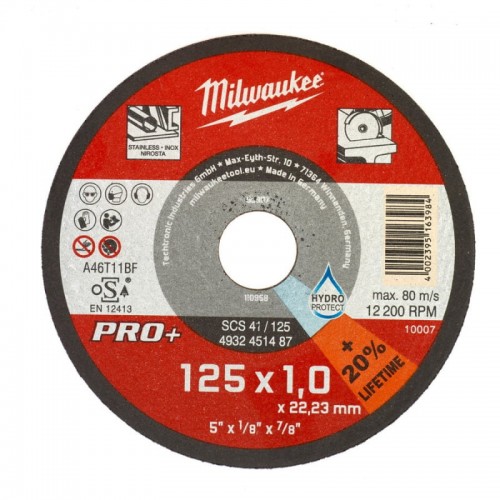 Диск відрізний по металу MILWAUKEE, SCS 41/125х1, PRO+, Ø125мм