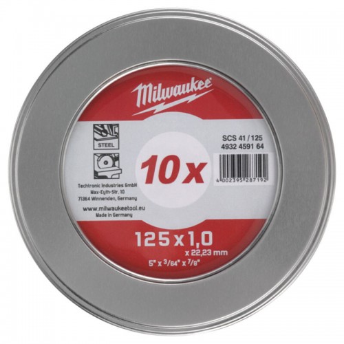 Диск відрізний по металу MILWAUKEE, SCS 41/125х1, Ø125мм, (10шт)