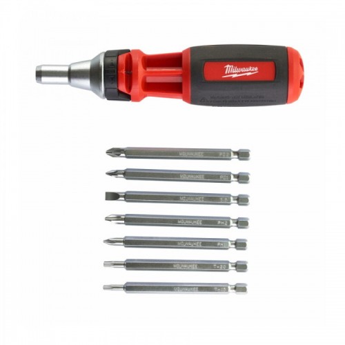 Викрутка універсальна з тріскачкою 9в1 (PH1, PH2, PZ1, PZ2, Torx®15, Torx®20, SL5.5) MILWAUKEE
