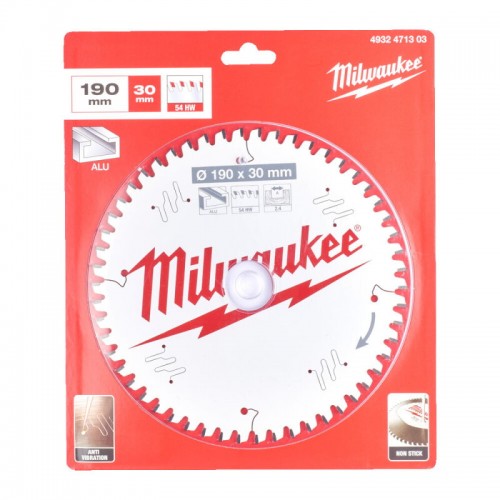 Диск пильний по алюмінію PFTE MILWAUKEE, Ø190х30х2, 4мм, 54 зуб.
