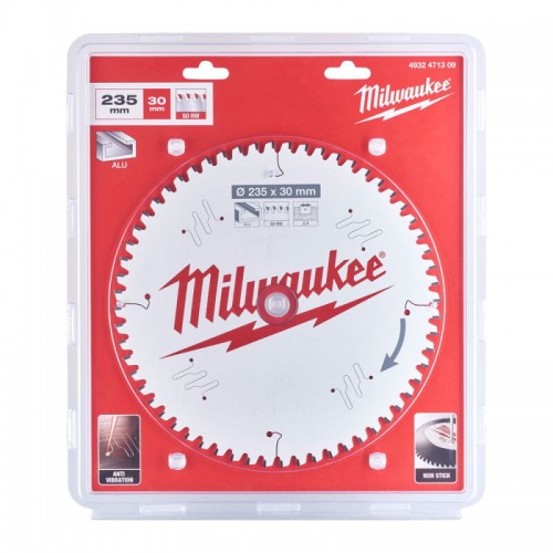 Диск пильний по алюмінію PFTE MILWAUKEE, Ø235х30х2, 4мм, 60 зуб.