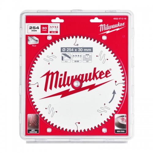 Диск пильний по алюмінію PFTE MILWAUKEE, Ø254х30х3, 0мм, 80 зуб.