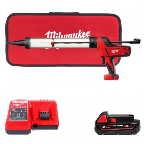 Пістолет для герметика акумуляторний MILWAUKEE C18 PCG/600T-201B (600мл) (ЗУ+1акк.Х2Ач+сумка)