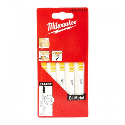 Полотна для лобзика T144DF Bi-Metal MILWAUKEE, 75х4, 0мм, (5шт)