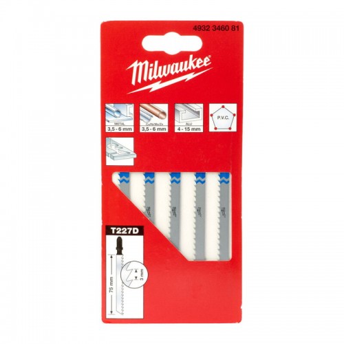Полотна для лобзика T218A MILWAUKEE, 75х3, 0мм, (5шт)