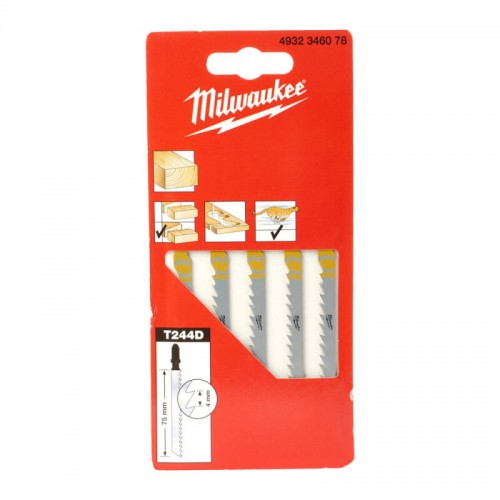 Полотна для лобзика T244D MILWAUKEE, 75х4, 0мм, (5шт)
