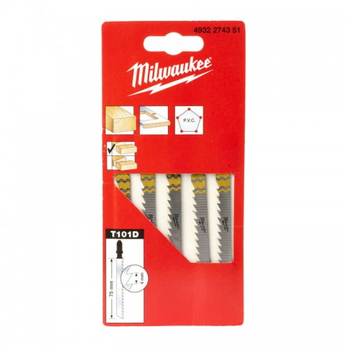 Полотна для лобзика T101D MILWAUKEE, 75х4, 0мм, (5шт)