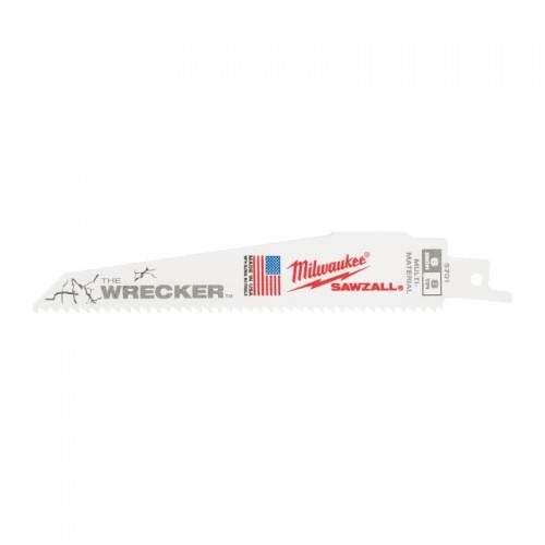 Полотно для сабельных пил WRECKER MILWAUKEE, 150х3,6/2,3мм, (5шт), (металл, дерево с гвоздями)