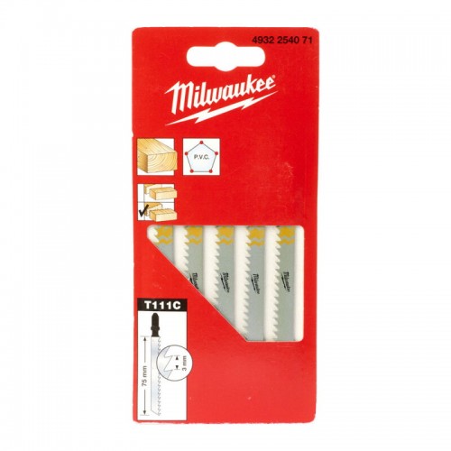 Полотна для лобзика T111C MILWAUKEE, 75х3, 0мм, (5шт)